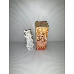 Vintage Avon Sweet Tooth Terrier Dog Figural Milk Glass Cotillion Cologne